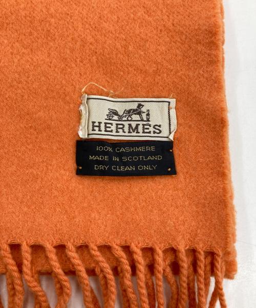 HERMES（エルメス）HERMES (エルメス) カシミヤマフラー オレンジの古着・服飾アイテム