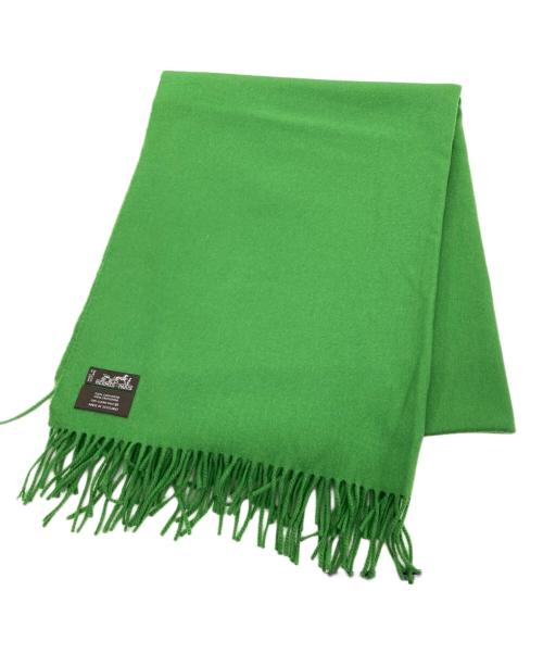 HERMES（エルメス）HERMES (エルメス) カシミヤマフラー 黄緑の古着・服飾アイテム