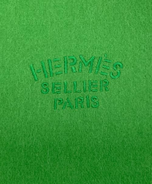 HERMES（エルメス）HERMES (エルメス) カシミヤマフラー 黄緑の古着・服飾アイテム