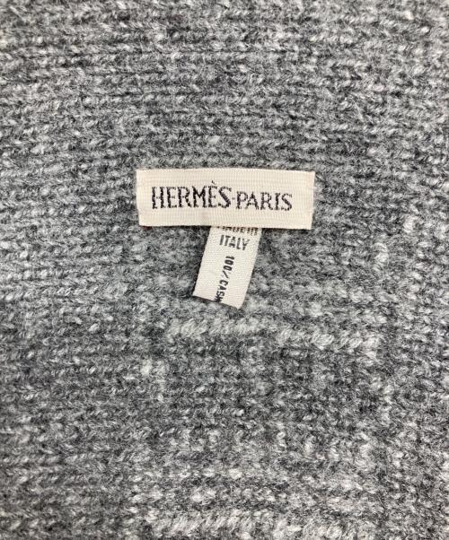 HERMES（エルメス）HERMES (エルメス) Hロゴカシミヤマフラー グレーの古着・服飾アイテム