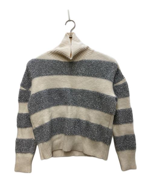 AMI Alexandre Mattiussi（アミアレクサンドルマテュッシ）AMI Alexandre Mattiussi (アミアレクサンドルマテュッシ) ボーダーニット ホワイト サイズ:ＸＳの古着・服飾アイテム