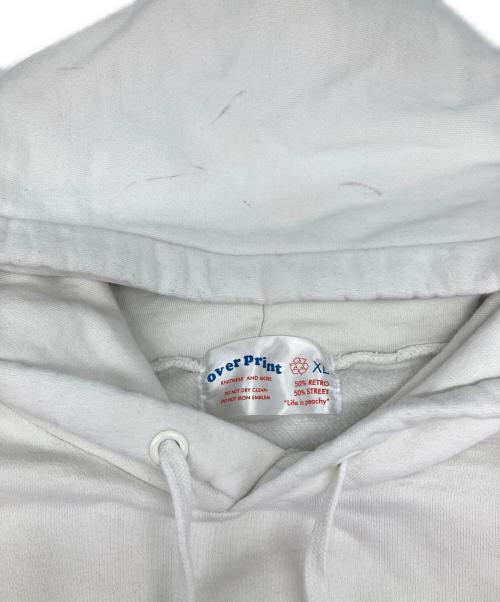 overprint（オーバープリント）overprint (オーバープリント) プルオーバーパーカー ホワイト サイズ:ＸＬの古着・服飾アイテム