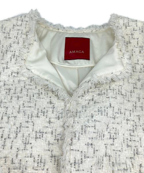 AMACA（アマカ）AMACA (アマカ) ツイードセットアップ ホワイト サイズ:38の古着・服飾アイテム