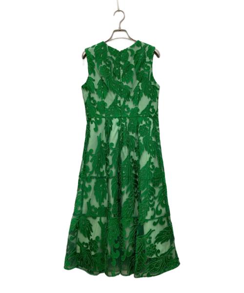 GRACE CONTINENTAL（（グレースコンチネンタル）GRACE CONTINENTAL (（グレースコンチネンタル) コード刺繍フレアドレス グリーン サイズ:36の古着・服飾アイテム