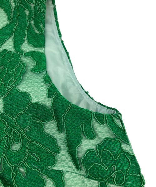 GRACE CONTINENTAL（（グレースコンチネンタル）GRACE CONTINENTAL (（グレースコンチネンタル) コード刺繍フレアドレス グリーン サイズ:36の古着・服飾アイテム