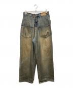 PROJECT G/Rプロジェクト ジーアール）の古着「Coated Backward Denim Pants/コーテッド バックワード デニム パンツ」｜インディゴ
