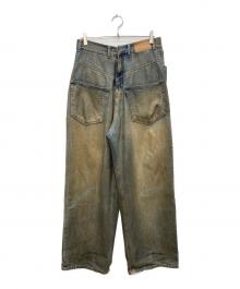 PROJECT G/R（プロジェクト ジーアール）の古着「Coated Backward Denim Pants/コーテッド バックワード デニム パンツ」｜インディゴ