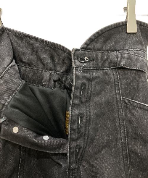 Belle vintage（ベル ヴィンテージ）BELLE VINTAGE (ベル ヴィンテージ) デニム切替スカート ブラック×グリーン サイズ:freeの古着・服飾アイテム