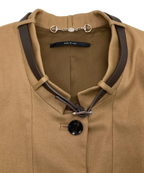GUCCI（グッチ）GUCCI (グッチ) ノーカラージャケット ベージュ サイズ:38の古着・服飾アイテム