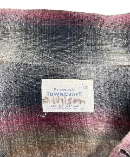 TOWN CRAFT（タウンクラフト）TOWN CRAFT (タウンクラフト) 60'sオンブレチェックシャツ レッド×グレー サイズ:Sの古着・服飾アイテム