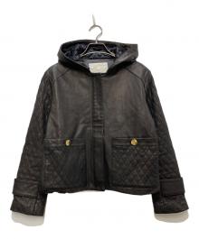 GRACE CLASS（グレースクラス）の古着「レザーキルティング切替ジャケット」｜ブラック