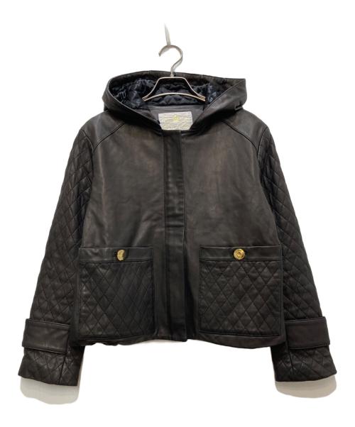 GRACE CLASS（グレースクラス）GRACE CLASS (グレースクラス) レザーキルティング切替ジャケット ブラック サイズ:36の古着・服飾アイテム