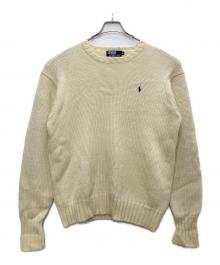 POLO RALPH LAUREN（ポロ・ラルフローレン）の古着「ヘビーウェイトクルーネックニット」｜ホワイト
