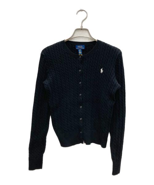 POLO RALPH LAUREN（ポロ・ラルフローレン）POLO RALPH LAUREN (ポロ・ラルフローレン) ケーブルニットカーディガン ブラック サイズ:XLの古着・服飾アイテム