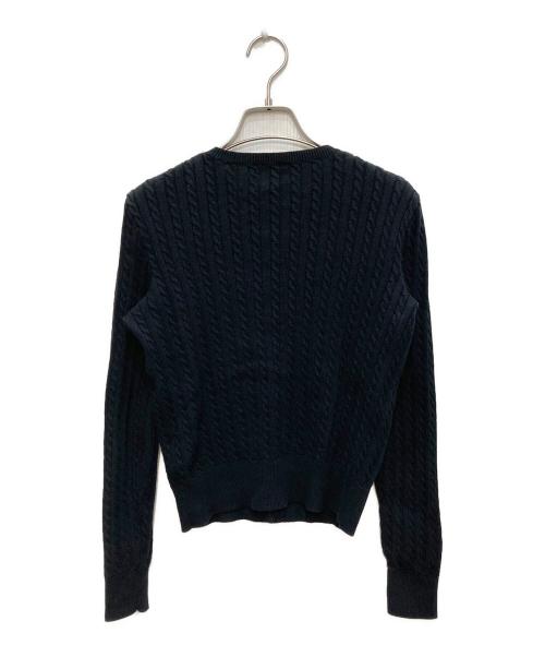 POLO RALPH LAUREN（ポロ・ラルフローレン）POLO RALPH LAUREN (ポロ・ラルフローレン) ケーブルニットカーディガン ブラック サイズ:XLの古着・服飾アイテム