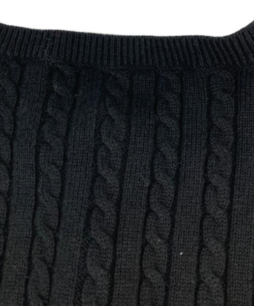 POLO RALPH LAUREN（ポロ・ラルフローレン）POLO RALPH LAUREN (ポロ・ラルフローレン) ケーブルニットカーディガン ブラック サイズ:XLの古着・服飾アイテム