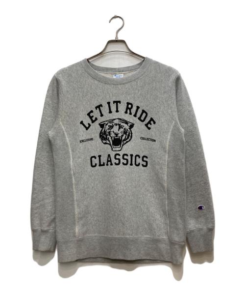 Champion REVERSE WEAVE（チャンピオン リバース ウィーブ）Champion REVERSE WEAVE (チャンピオン リバース ウィーブ) プリントスウェット グレー サイズ:Ｍの古着・服飾アイテム