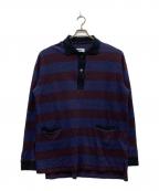 MM6 Maison Margielaエムエムシックスメゾンマルジェラ）の古着「ボーダーポロシャツ」｜ネイビー