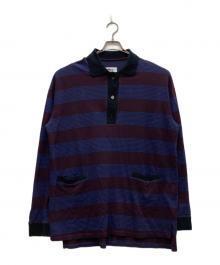 MM6 Maison Margiela（エムエムシックスメゾンマルジェラ）の古着「ボーダーポロシャツ」｜ネイビー