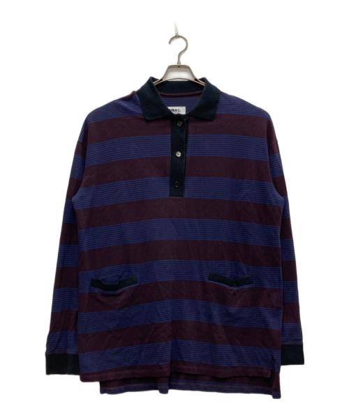 MM6 Maison Margiela（エムエムシックスメゾンマルジェラ）MM6 Maison Margiela (エムエムシックスメゾンマルジェラ) ボーダーポロシャツ ネイビー サイズ:Ｓの古着・服飾アイテム
