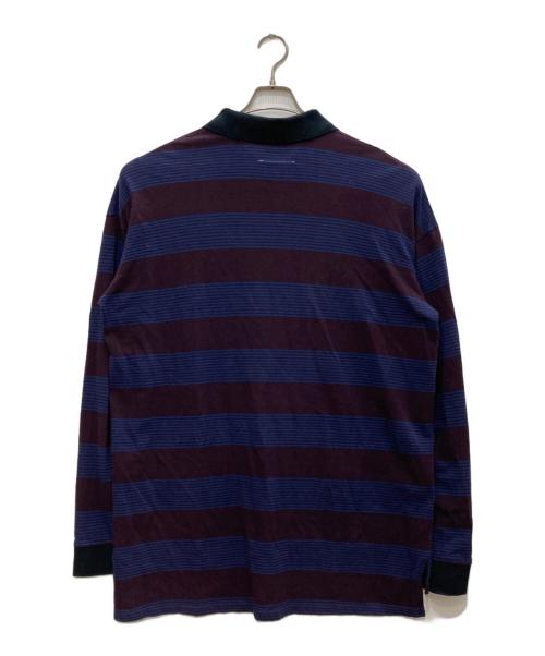 MM6 Maison Margiela（エムエムシックスメゾンマルジェラ）MM6 Maison Margiela (エムエムシックスメゾンマルジェラ) ボーダーポロシャツ ネイビー サイズ:Ｓの古着・服飾アイテム