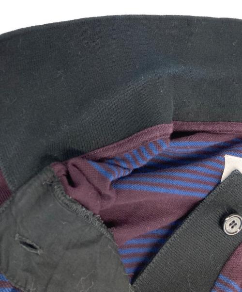 MM6 Maison Margiela（エムエムシックスメゾンマルジェラ）MM6 Maison Margiela (エムエムシックスメゾンマルジェラ) ボーダーポロシャツ ネイビー サイズ:Ｓの古着・服飾アイテム