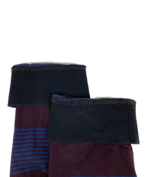 MM6 Maison Margiela（エムエムシックスメゾンマルジェラ）MM6 Maison Margiela (エムエムシックスメゾンマルジェラ) ボーダーポロシャツ ネイビー サイズ:Ｓの古着・服飾アイテム