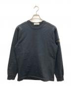 STONE ISLANDストーンアイランド）の古着「ヘビーウェイトコットンクルーネックL/Sカットソー」｜ブラック