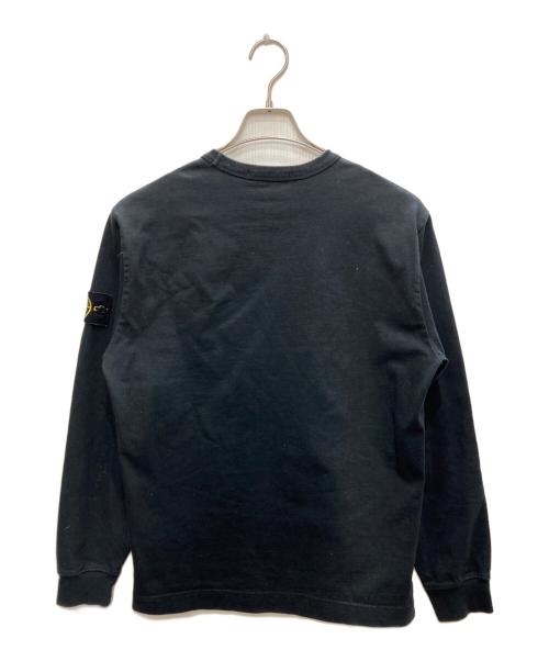 STONE ISLAND（ストーンアイランド）STONE ISLAND (ストーンアイランド) ヘビーウェイトコットンクルーネックL/Sカットソー ブラック サイズ:Ｓの古着・服飾アイテム