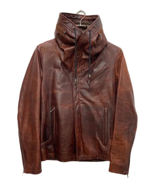Haruf（ハルフ）haruf (ハルフ) シープレザージャケット ブラウン サイズ:Ｌの古着・服飾アイテム