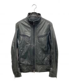SHELLAC（シェラック）の古着「カウレザージャケット」｜ブラック