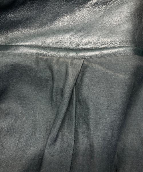 SHELLAC（シェラック）SHELLAC (シェラック) カウレザージャケット ブラック サイズ:46の古着・服飾アイテム