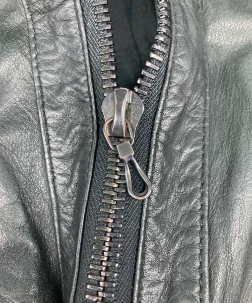 SHELLAC（シェラック）SHELLAC (シェラック) カウレザージャケット ブラック サイズ:46の古着・服飾アイテム