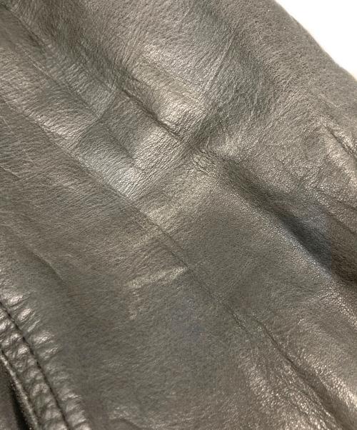 SHELLAC（シェラック）SHELLAC (シェラック) カウレザージャケット ブラック サイズ:46の古着・服飾アイテム
