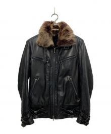 SHELLAC（シェラック）の古着「インナーボアレザージャケット」｜ブラック