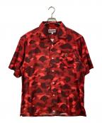 A BATHING APEア ベイシング エイプ）の古着「COLOR CAMO APE HEAD ONE POINT SHIRT/カラーカモエイプヘッドワンポイントシャツ」｜レッド