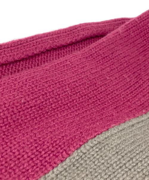 HERMES（エルメス）HERMES (エルメス) カシミヤスヌード ボルドー×カーキの古着・服飾アイテム