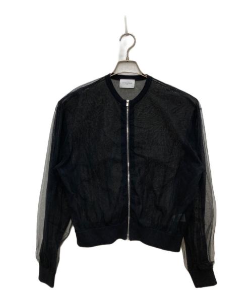 UNITED ARROWS（ユナイテッドアローズ）UNITED ARROWS (ユナイテッドアローズ) チュール ジップ カーディガン ブラック サイズ:Freeの古着・服飾アイテム