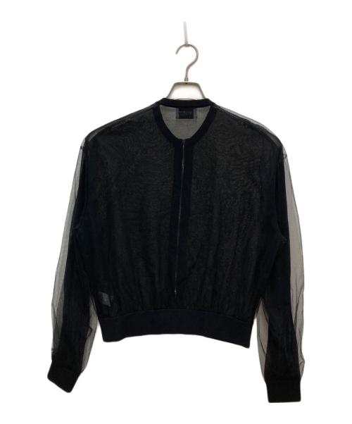 UNITED ARROWS（ユナイテッドアローズ）UNITED ARROWS (ユナイテッドアローズ) チュール ジップ カーディガン ブラック サイズ:Freeの古着・服飾アイテム