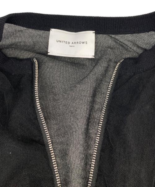 UNITED ARROWS（ユナイテッドアローズ）UNITED ARROWS (ユナイテッドアローズ) チュール ジップ カーディガン ブラック サイズ:Freeの古着・服飾アイテム