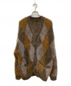 RE: Number (N)ineリナンバーナイン）の古着「FEATHERY YARN ARGYLE JACQYARD KNIT CARDIGAN」｜ベージュ