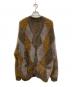 RE: Number (N)ine（リナンバーナイン）の古着「FEATHERY YARN ARGYLE JACQYARD KNIT CARDIGAN」｜ベージュ
