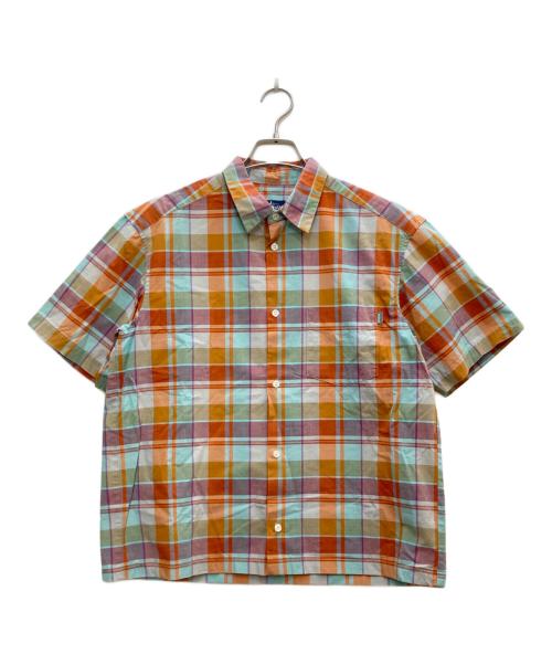 stussy（ステューシー）stussy (ステューシー) チェックシャツ ブルー×オレンジ サイズ:Ｍの古着・服飾アイテム