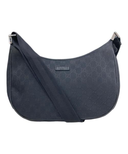 GUCCI（グッチ）GUCCI (グッチ) GGキャンバスショルダーバッグ ブラックの古着・服飾アイテム