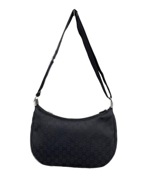 GUCCI（グッチ）GUCCI (グッチ) GGキャンバスショルダーバッグ ブラックの古着・服飾アイテム