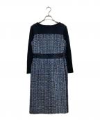 BOSS HUGO BOSSボス ヒューゴボス）の古着「Danopus Tweed Colorblock Sheath Dress」｜ネイビー