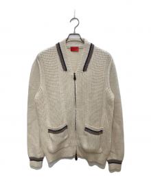 ISAIA NAPOLI（イザイアナポリ）の古着「ジップカーディガン」｜ホワイト