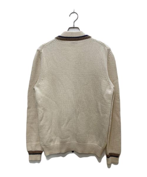 ISAIA NAPOLI（イザイアナポリ）ISAIA NAPOLI (イザイアナポリ) ジップカーディガン ホワイト サイズ:ＸＬの古着・服飾アイテム