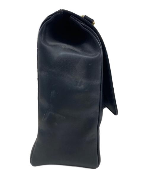 GIORGIO ARMANI（ジョルジョアルマーニ）GIORGIO ARMANI (ジョルジョアルマーニ) レザーハンドバッグ ブラックの古着・服飾アイテム