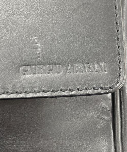 GIORGIO ARMANI（ジョルジョアルマーニ）GIORGIO ARMANI (ジョルジョアルマーニ) レザーハンドバッグ ブラックの古着・服飾アイテム